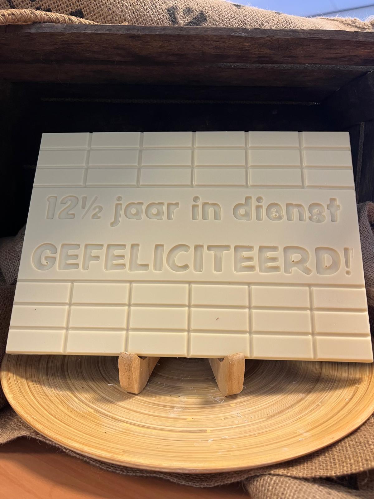 Chocoladetablet 12,5 jaar in dienst - A4 formaat