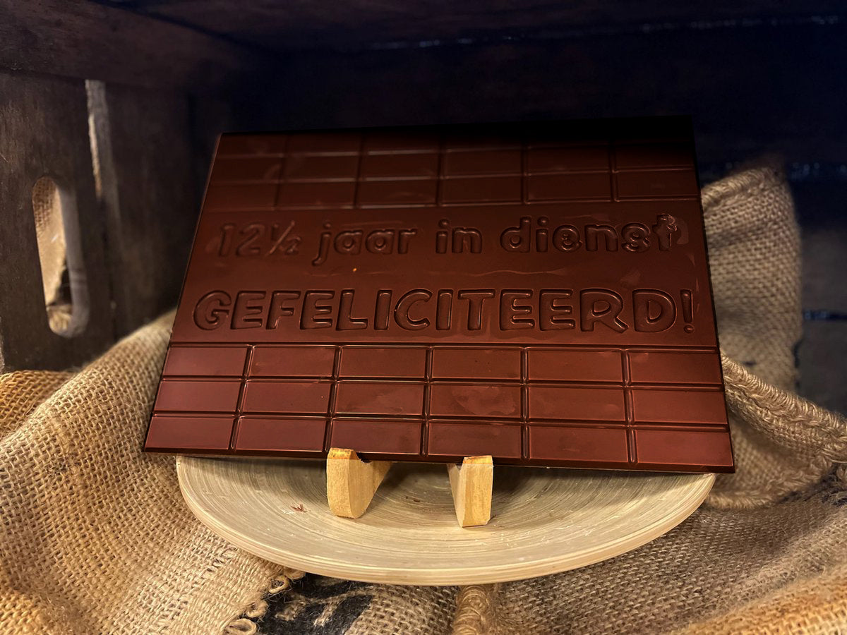 Chocoladetablet 12,5 jaar in dienst - A4 formaat