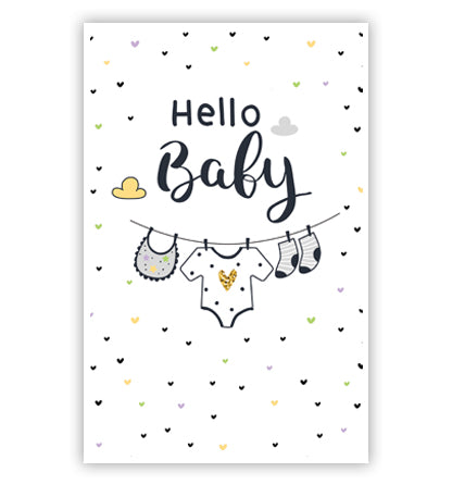 Wenskaart: Hello baby