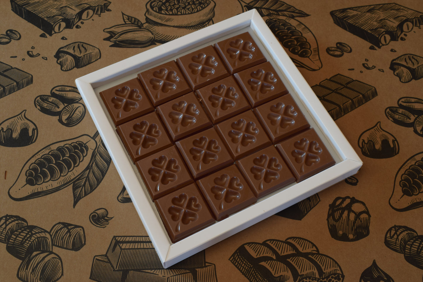 Klavertje 4 / vier chocolaatjes