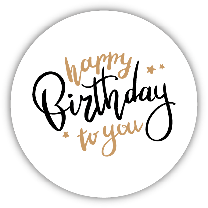 Schildje chocolade: Happy Birthday