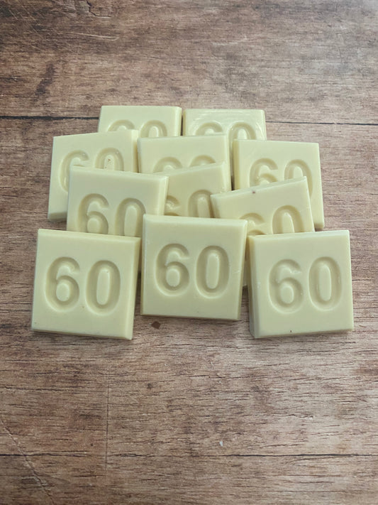 60 jaar / cijfer chocolaatjes 32 stuks