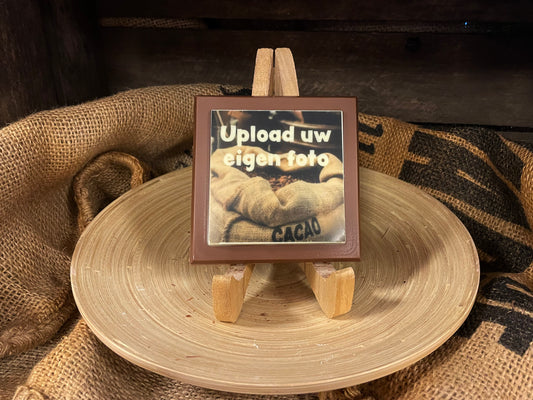 Vierkante chocolade met print (12x12cm)