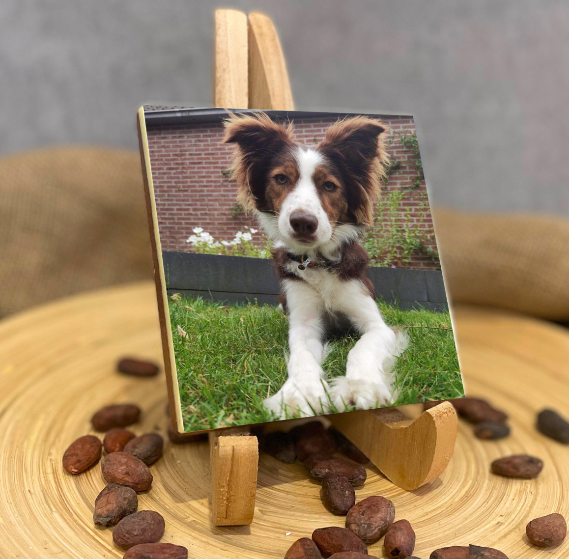 Vierkante chocolade met print (12x12cm)