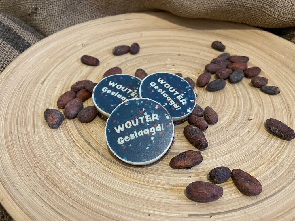 Chocolade rondjes met print 18 stuks