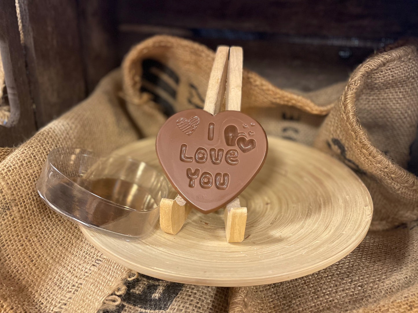 I love you chocolade hart vorm