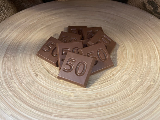 50 jaar / cijfer chocolaatjes 32 stuks