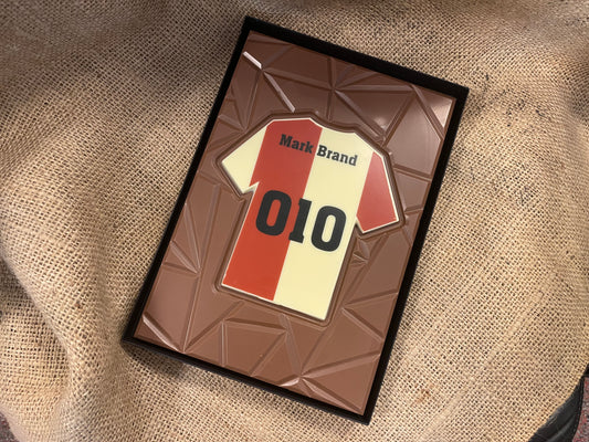 Chocolade tablet voetbalshirt A4 (elke club / design mogelijk )