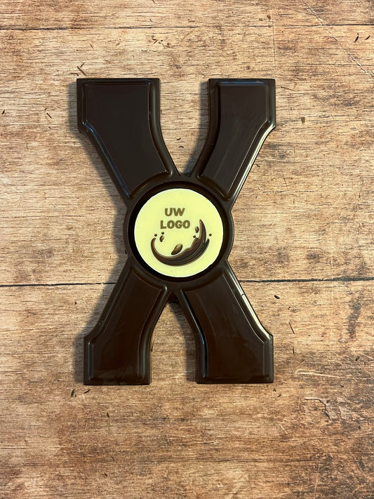 Chocoladeletter X met logo