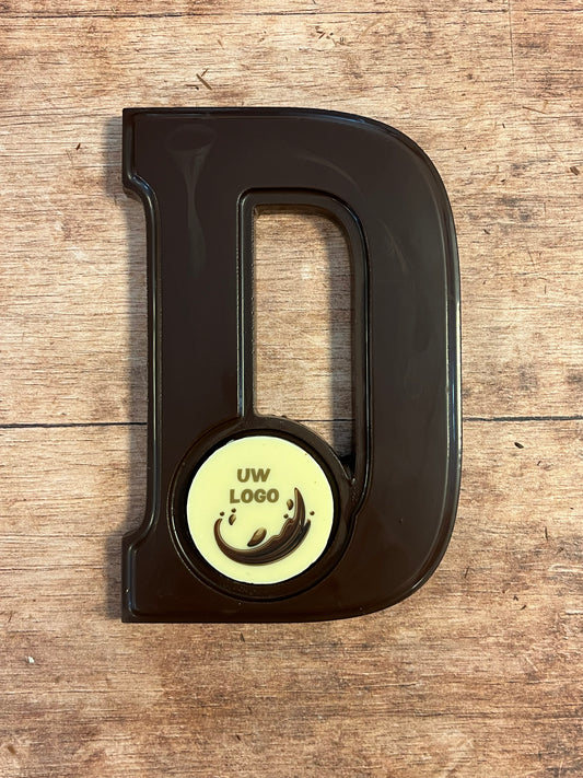 Chocoladeletter D met logo