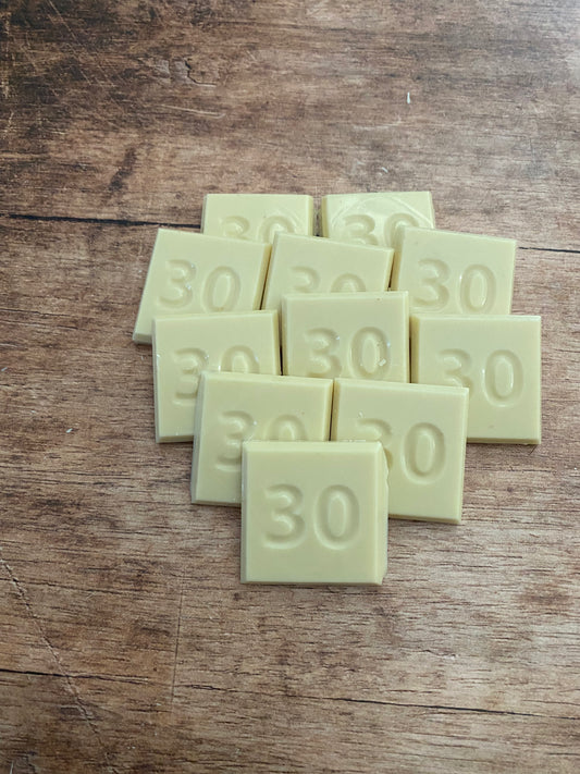 30 jaar / cijfer chocolaatjes 32 stuks