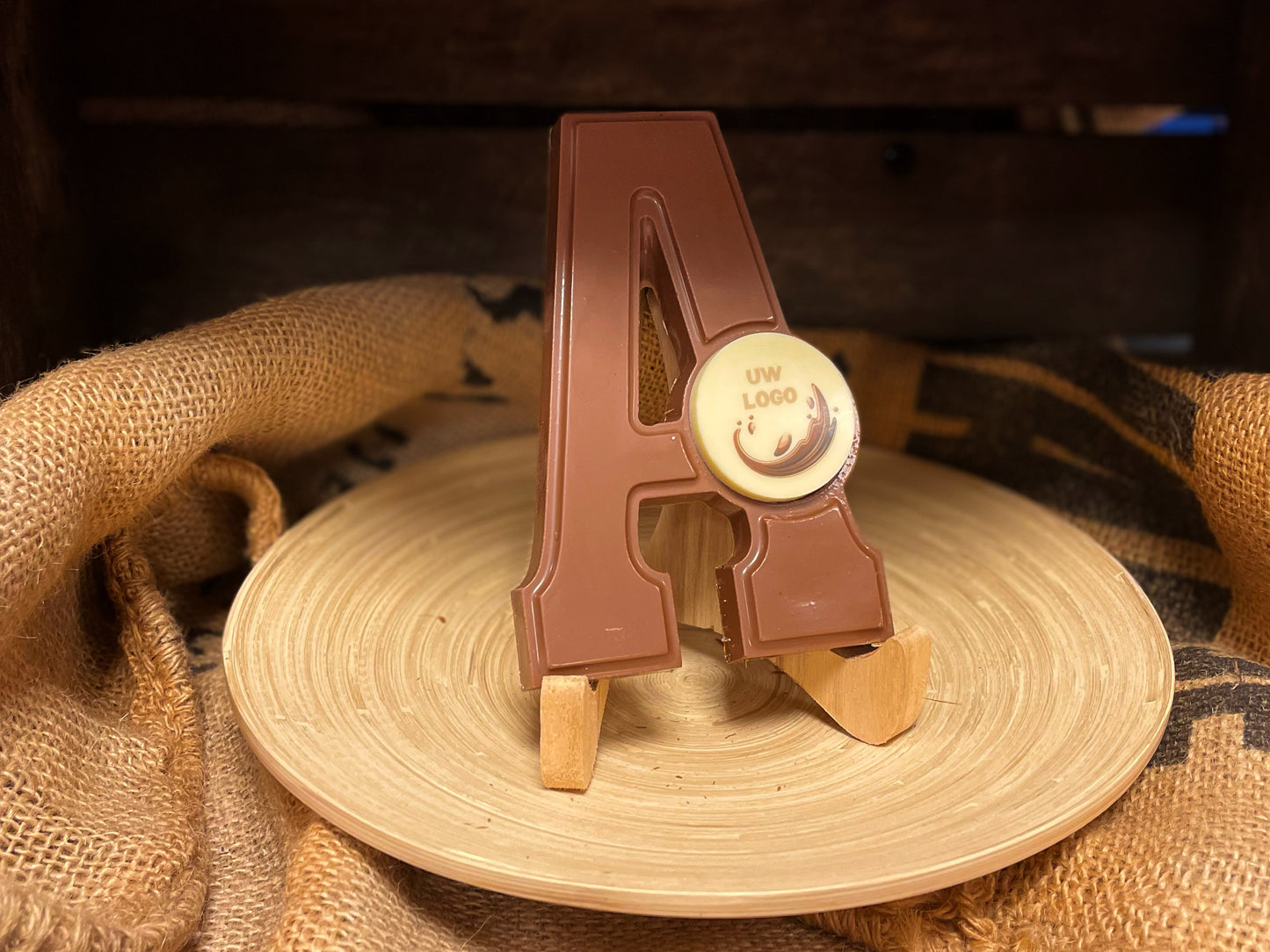Chocoladeletter A met logo